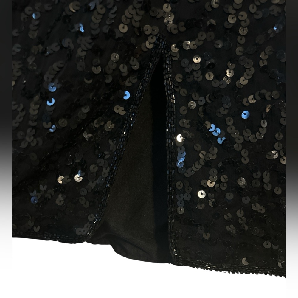 100% Silk Vintage Sequin Dress Jewel Queen Mob Wife Size 16 Hand Made 80s Rare - Picture 8 of 10
